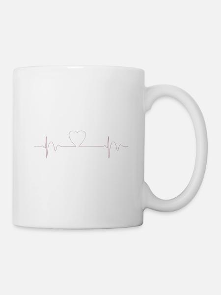 Heartbeat - Tasse - Weiß