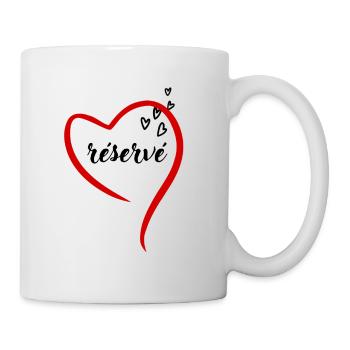 réservé, Sprüche für Männer und Frauen, Geschenk - Tasse - Weiß - Rechts