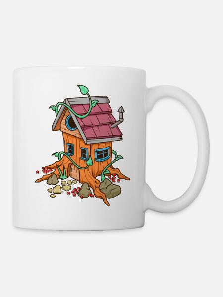 Feenhaus im Baumstumpf - Fairycore - Tasse - Weiß