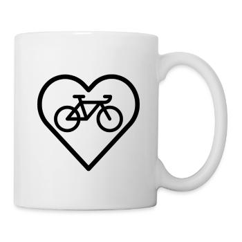 Fahrrad im Herz - Tasse - Weiß - Rechts