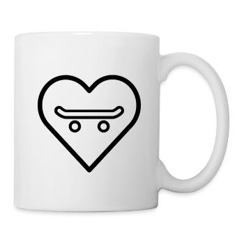 Skateboard im Herz - Tasse - Weiß - Rechts