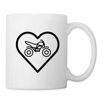 Motorrad im Herz - Tasse - Weiß - Rechts