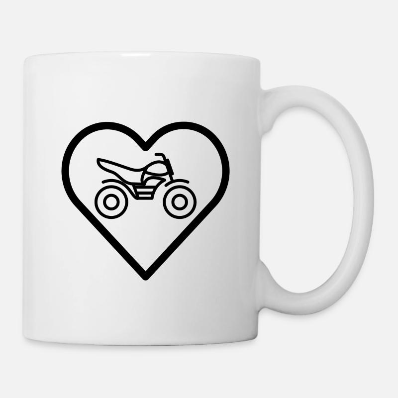 Motorrad im Herz - Tasse - Weiß