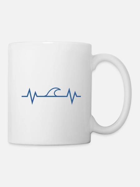 Herzschlag Meer - Tasse - Weiß
