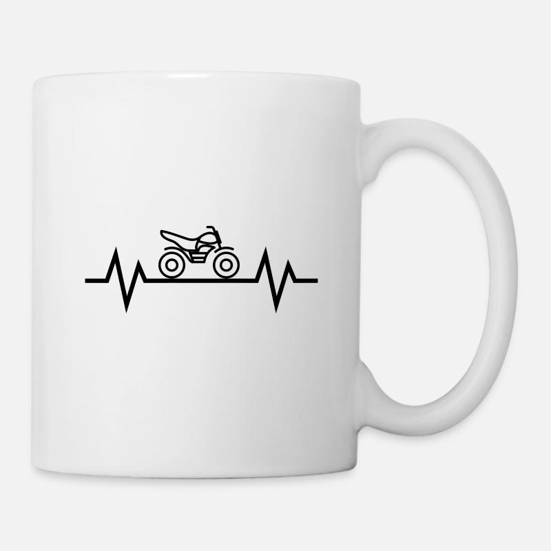 Herzschlag Motorrad black - Tasse - Weiß