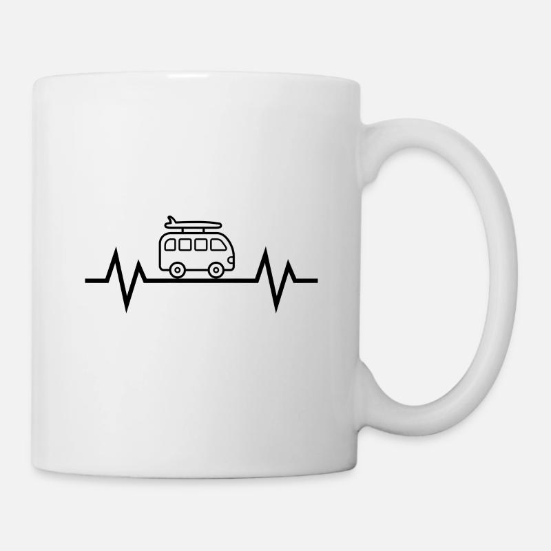 Heartbeat Van noir - Mug blanc - blanc