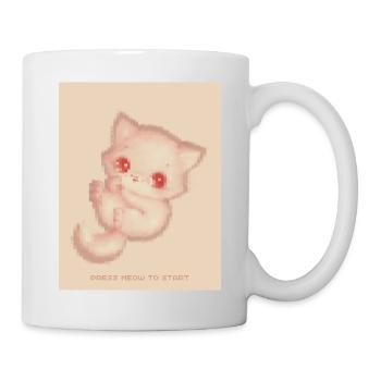 8bit Pixel Niedliche Baby Katze Kawaii Pixel Art - Tasse - Weiß - Rechts