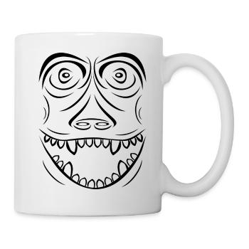Drôle de singe voodoo style noir - Mug blanc - blanc - Droite