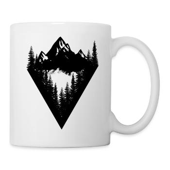 Triangle mountains tree - Mug - white - Right