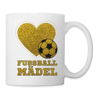 fussball mädel herz glitzer Frauenfussball - Tasse - Weiß - Rechts