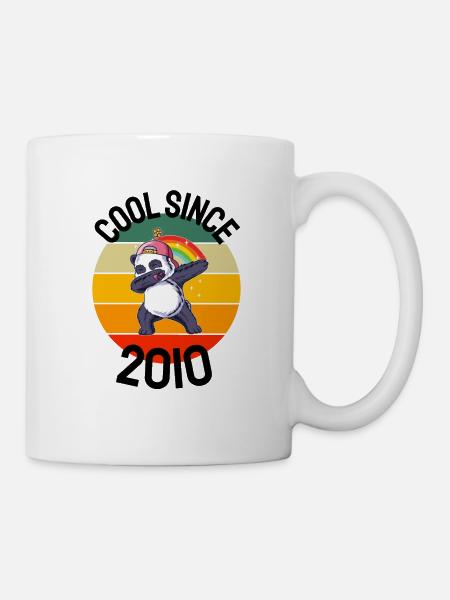 Cool depuis 2010 Retro Dabbing Panda 12ème anniversaire - Mug blanc - blanc