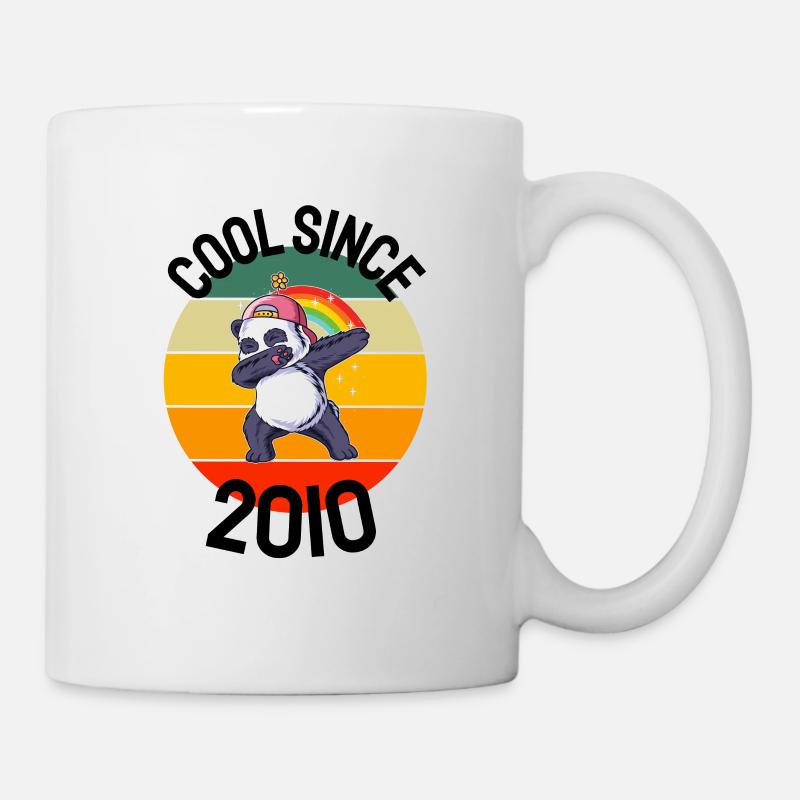 Cool depuis 2010 Retro Dabbing Panda 12ème anniversaire - Mug blanc - blanc