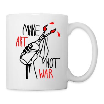 Make Art not War. Artists against war. - Mug - white - Right