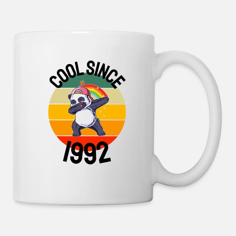 Cool depuis 1992 Retro Dabbing Panda 30ème anniversaire - Mug blanc - blanc