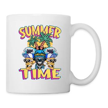 Summer Sun Palm Trees Skull Beach Sea Holiday - Mug - white - Right