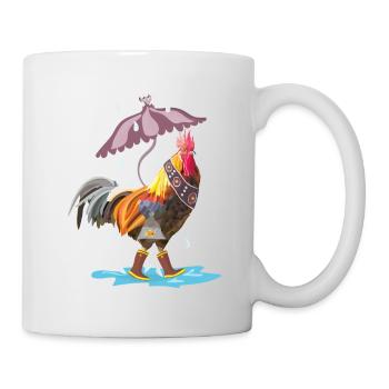 rooster in the rain - Mug - white - Right