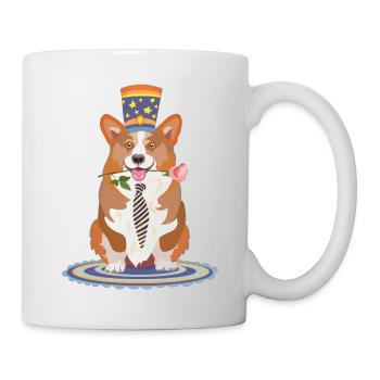 welsch gorgi avec rose - Mug blanc - blanc - Droite