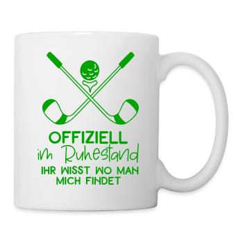 OFFIZIELL GOLF RUHESTAND FINDEN SPORT SPRUCH MOTIV - Tasse - Weiß - Rechts