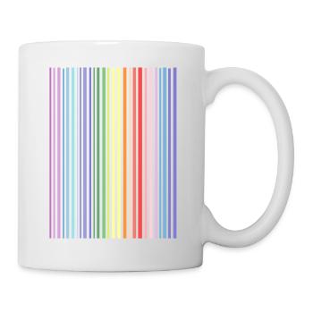 Pastellfarben - Streifen - Tasse - Weiß - Rechts