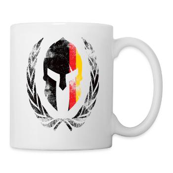 Spartaner Helm Deutsche Flagge - Tasse - Weiß - Rechts