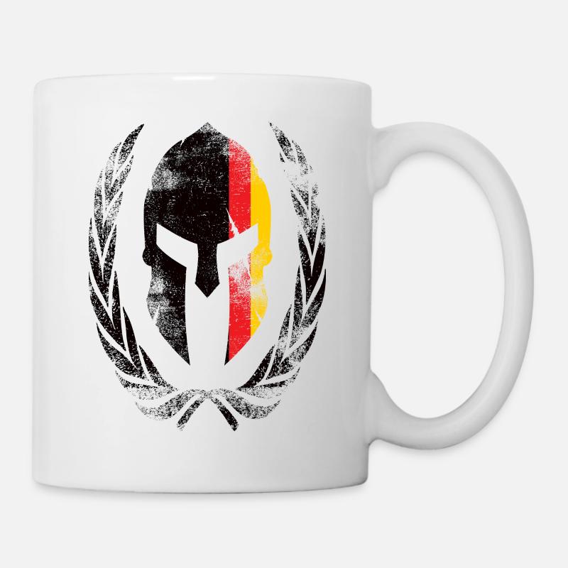 Spartaner Helm Deutsche Flagge - Tasse - Weiß