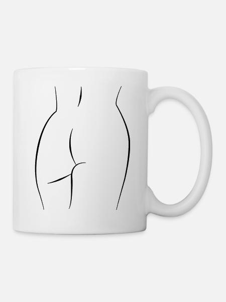 Strichzeichnung eines - Tasse - Weiß