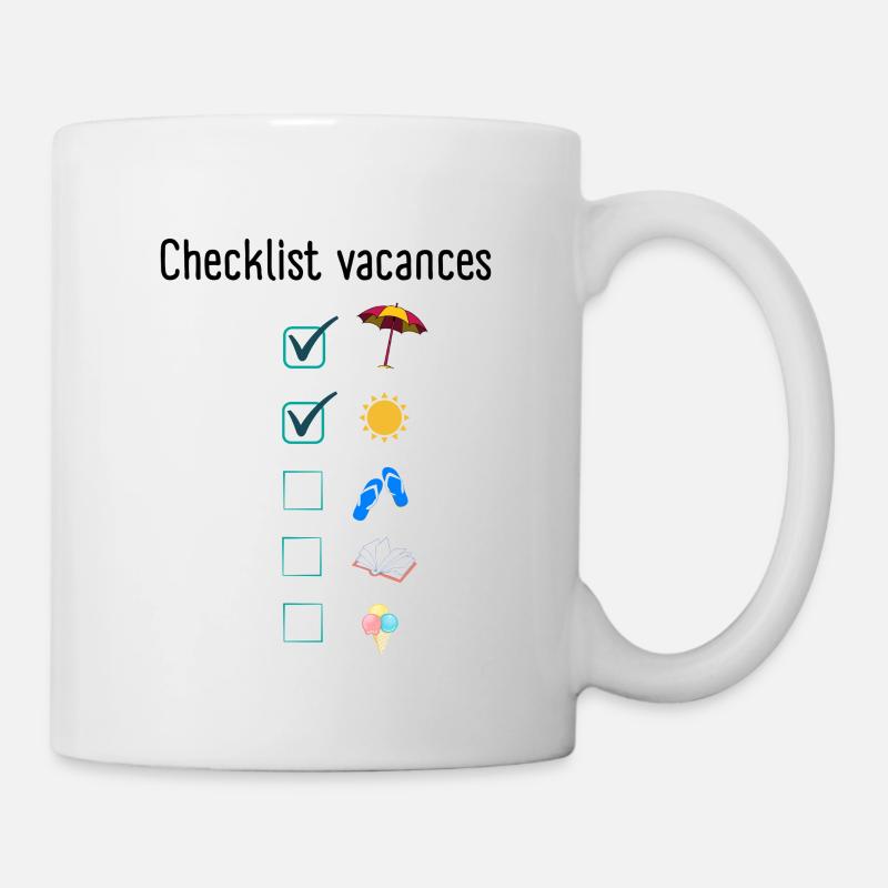 Sac de plage vacances - Mug blanc - blanc