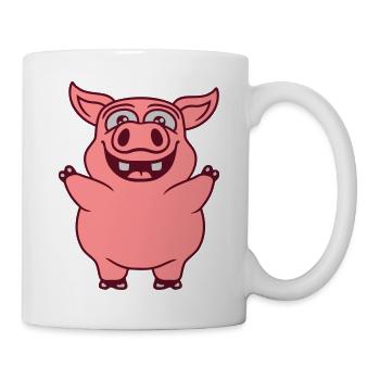 Little funny pig comic - Mug - white - Right