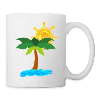 Palme - Tasse - Weiß - Rechts