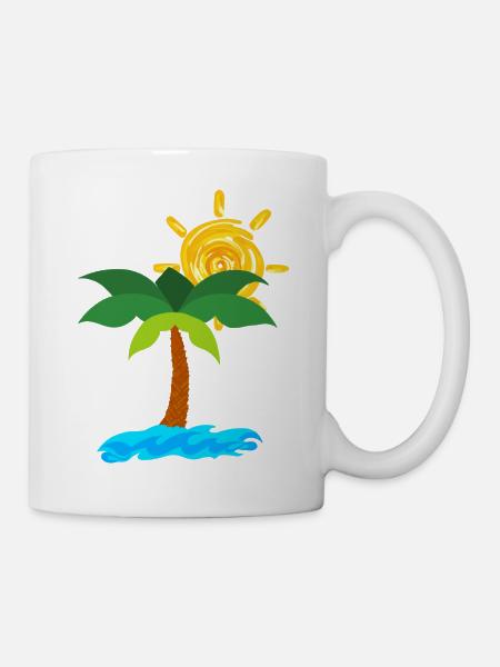 Palme - Tasse - Weiß