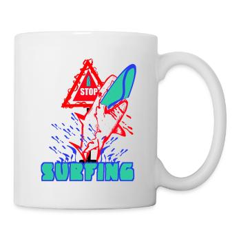 Arrêt - Surf - Mug blanc - blanc - Droite