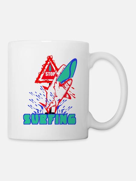 Stop - Surfing - Tasse - Weiß