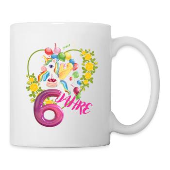 Sechster Geburtstag - Tasse - Weiß - Rechts