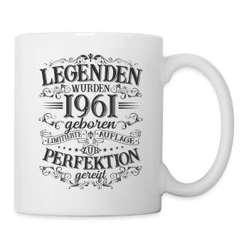 Jahrgang 1961 geboren Legenden Geburtstag Geschenk - Tasse - Weiß - Rechts