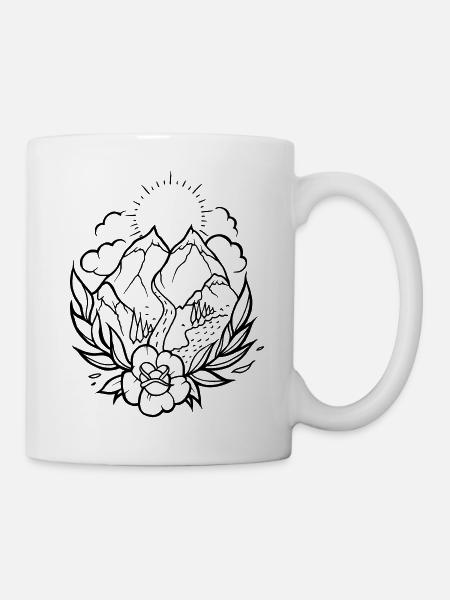 BERGE REISEN TATTOO - Tasse - Weiß