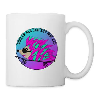 Lustiger Igel mit witziger Spruch - Tasse - Weiß - Rechts