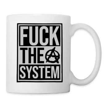 Shield fuck the system - Mug - white - Right