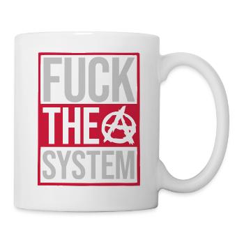Quote fuck the system - Mug - white - Right