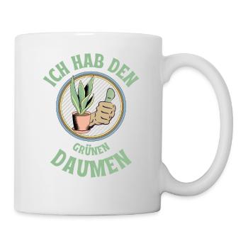 grüner Daumen - Tasse - Weiß - Rechts