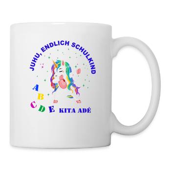 Juhu - Endlich Schule - Tasse - Weiß - Rechts