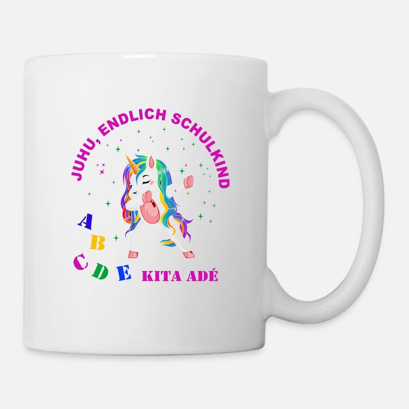 Dabbing Unicorn - Juhu, endlich Schulkind - Tasse - Weiß