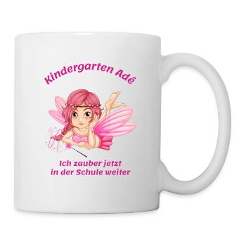 Kindergarten Adé, ich zauber in der Schule weiter - Tasse - Weiß - Rechts