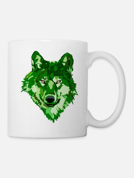 Wolf Fantasy monochrome - Mug blanc - blanc
