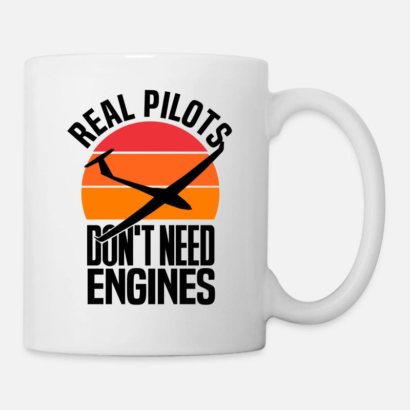 Echte Piloten brauchen keine Motoren - Tasse - Weiß