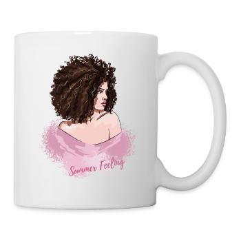 Junge hübsche Frau und Summer Feeling - Tasse - Weiß - Rechts
