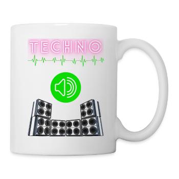 Ihr wisst wie es ist . TECHNO lebt man - Tasse - Weiß - Rechts