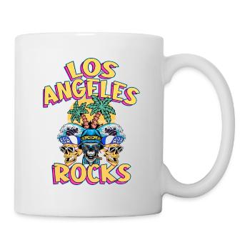 Los Angeles USA Summer Beach Palmiers Crâne - Mug blanc - blanc - Droite