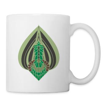 Grünes Blatt - Tasse - Weiß - Rechts