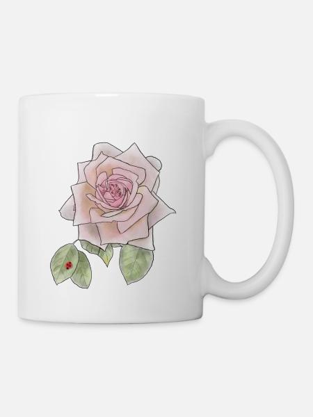 Rose and Ladybird - Mug - white