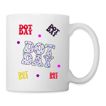 Dotday bunt - Text Pattern - Tasse - Weiß - Rechts